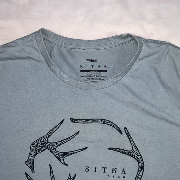 Sitka T-Shirt Mens Size XXL Blue Antlers Short Sleeve Outdoors Hunting Deer Tee - Picture 3 of 16